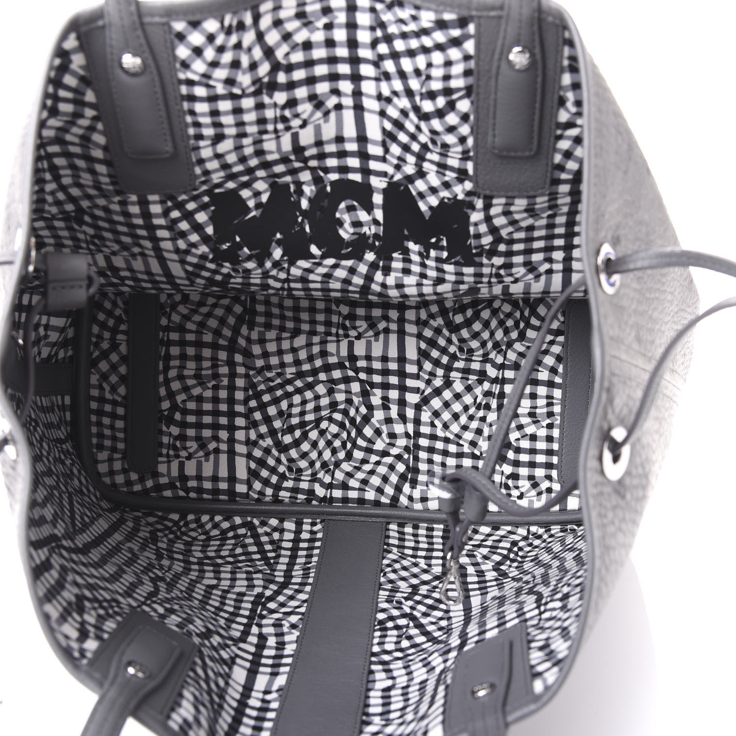 MCM Visetos Medium Liz Reversible Shopper Tote Phantom Grey 5 of 9