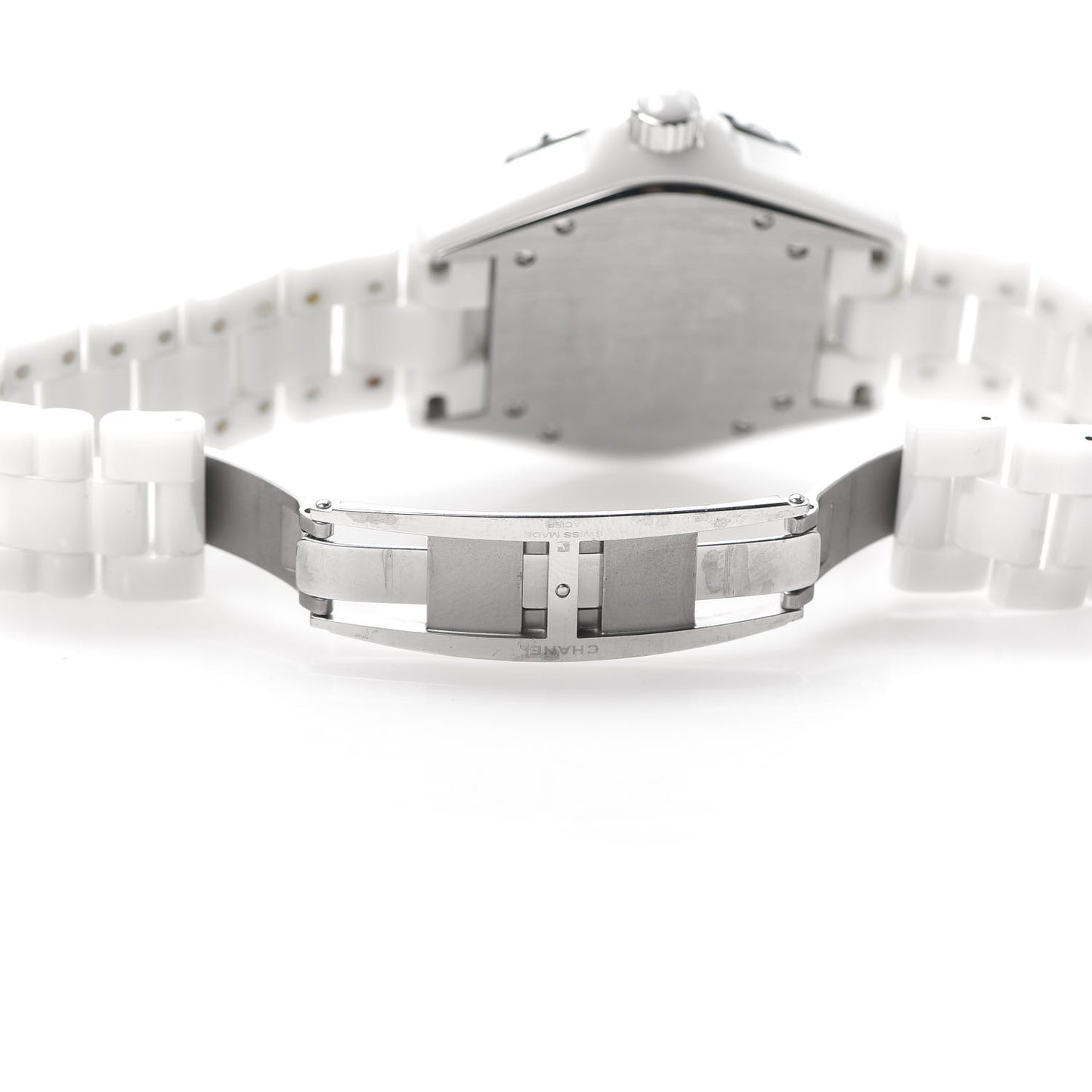 Stainless Steel Ceramic Diamond Pave Bezel 38mm J12 Automatic Watch White