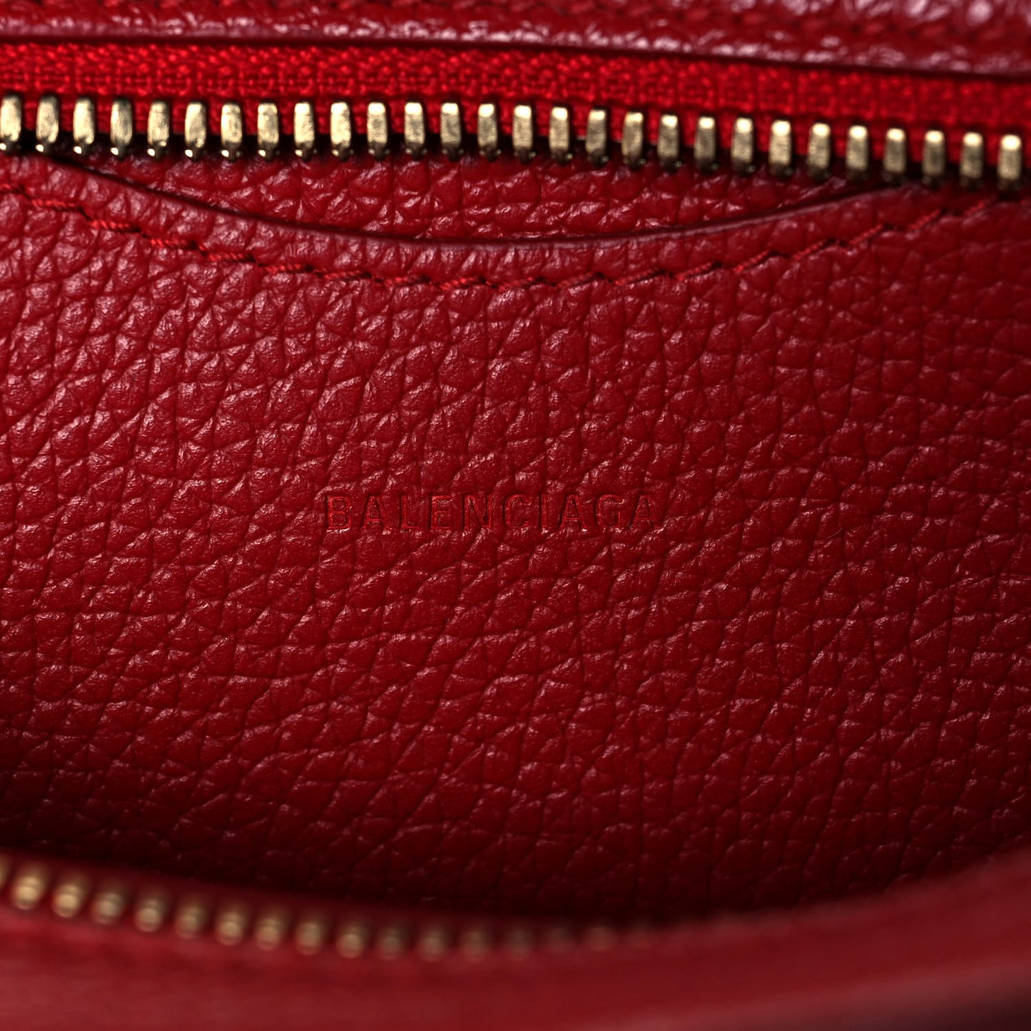 Grained Calfskin Neo Classic Gold Hardware Nano City Crossbody Medium Red