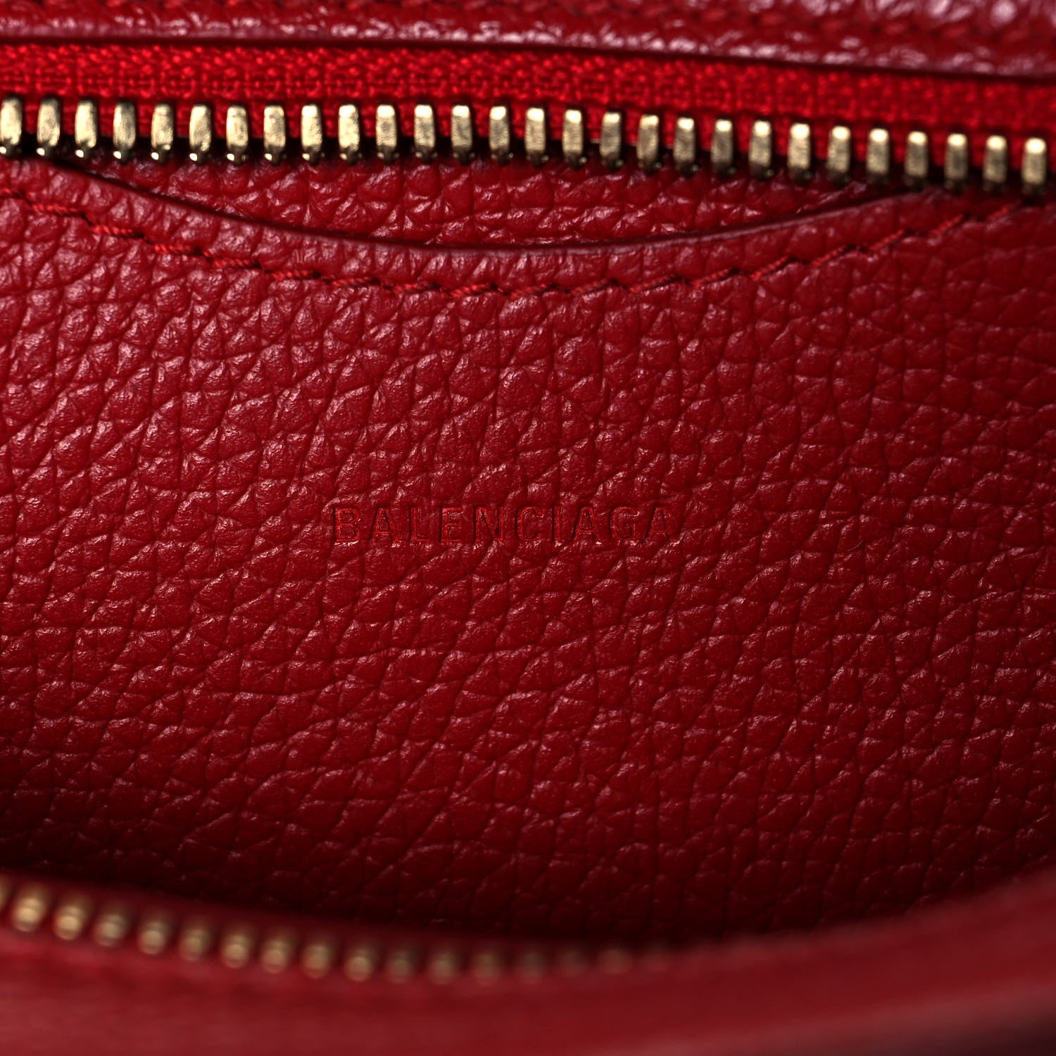 Balenciaga Grained Calfskin Neo Classic Gold Hardware Nano City Crossbody Medium Red 5 of 15