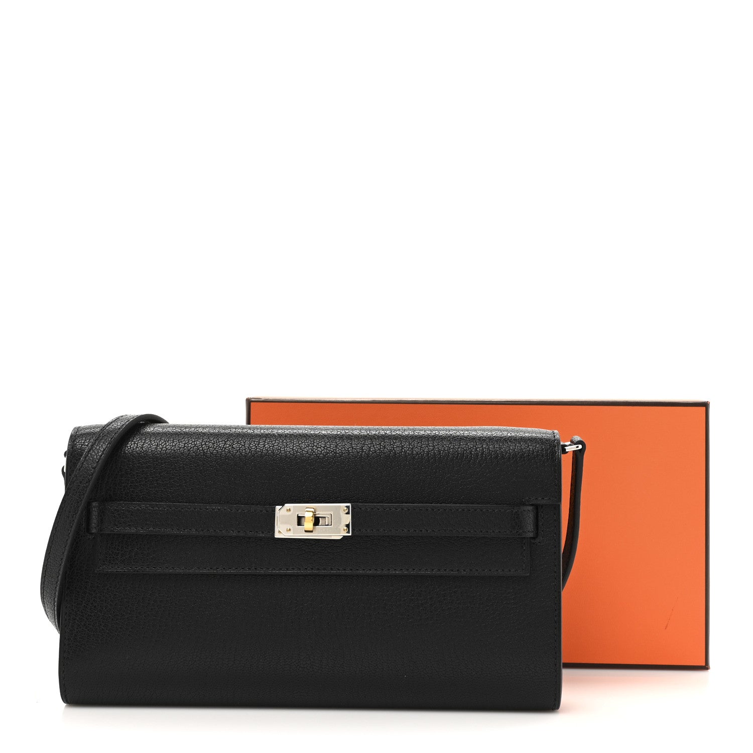 Hermes Chevre Chamkila Kelly Wallet To Go Black 21 of 22