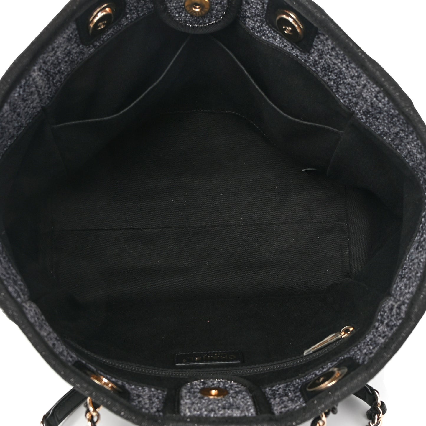 Lurex Boucle Small Deauville Tote Black