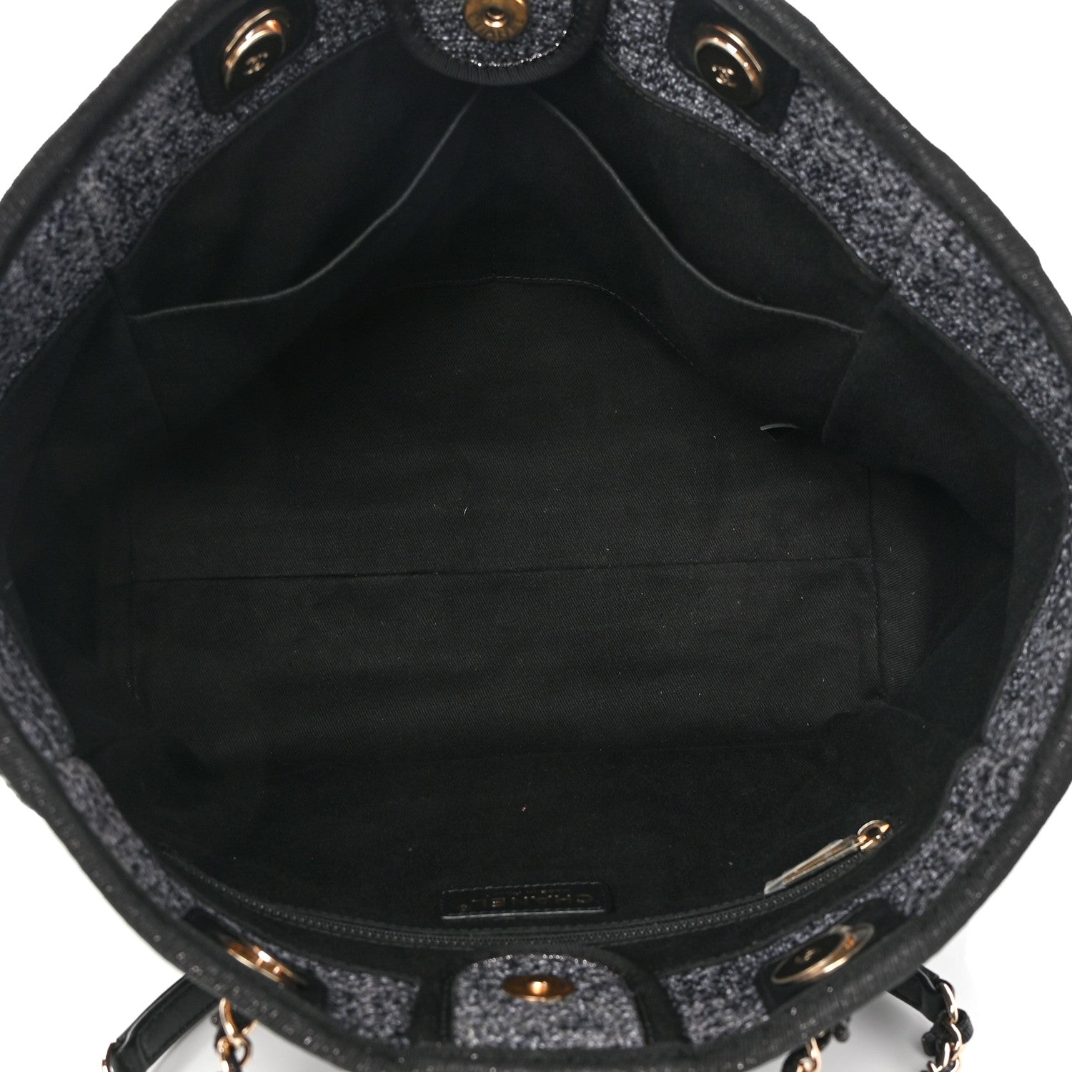 Chanel Lurex Boucle Small Deauville Tote Black 5 of 17