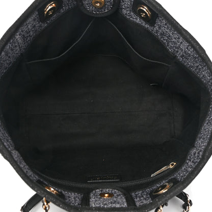 Chanel Lurex Boucle Small Deauville Tote Black 5 of 17
