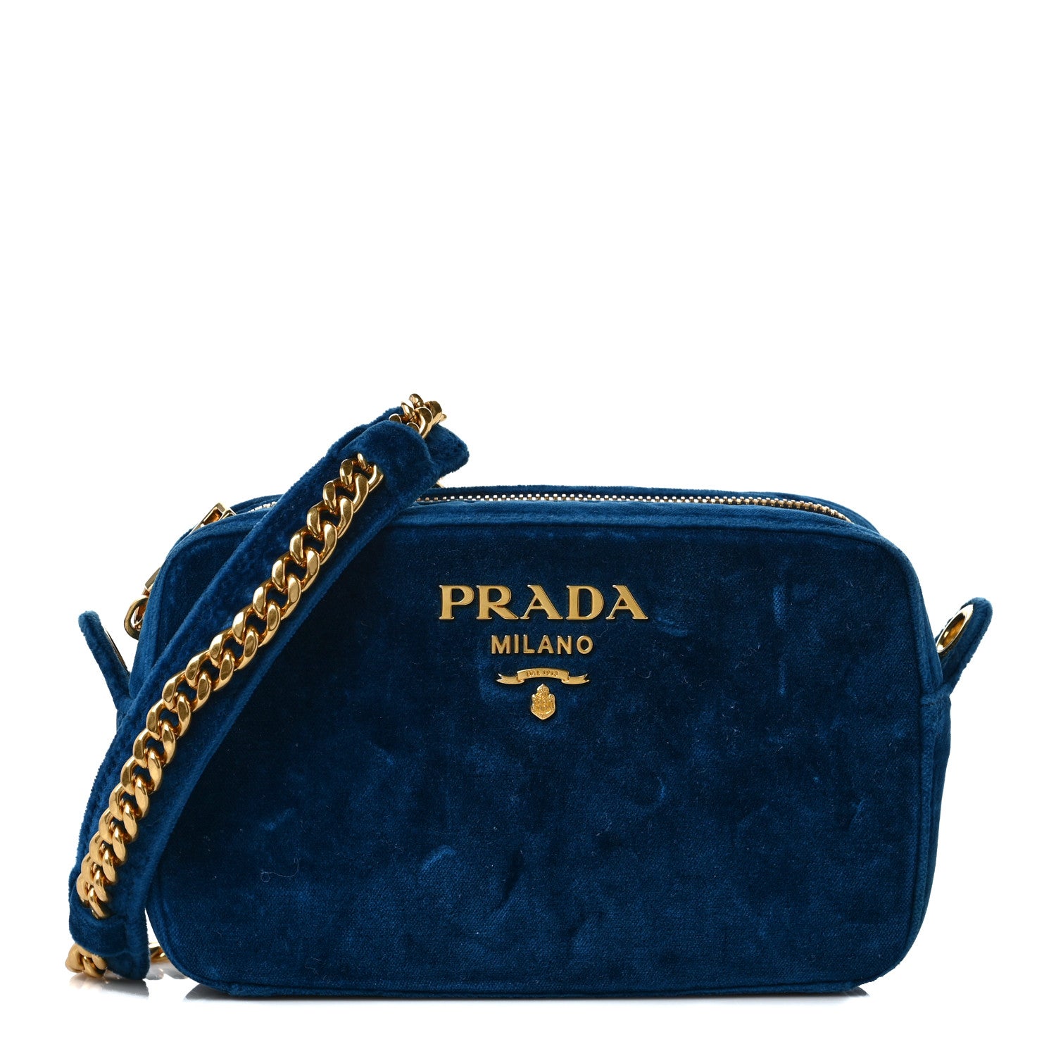 Prada Velluto Zip Top Chain Shoulder Bag 1 of 7