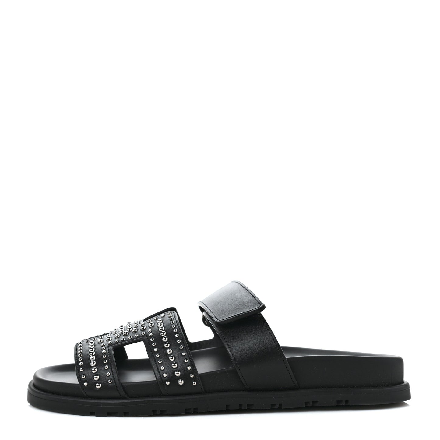 Calfskin Studded Womens Chypre Sandals 37 Black