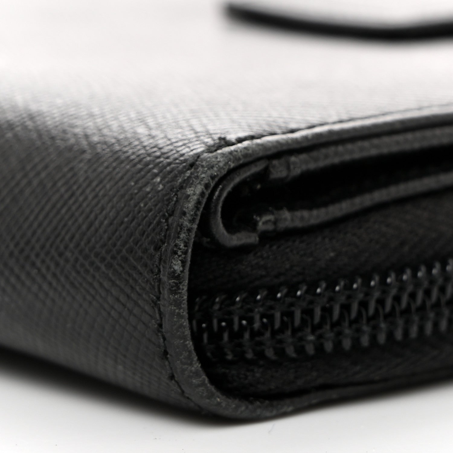Prada Saffiano Metal Compact Wallet Black 11 of 12