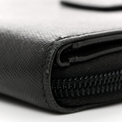 Prada Saffiano Metal Compact Wallet Black 11 of 12
