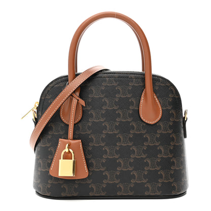 Celine Canvas Calfskin Triomphe Teen Honorine Bag Tan 1 of 11