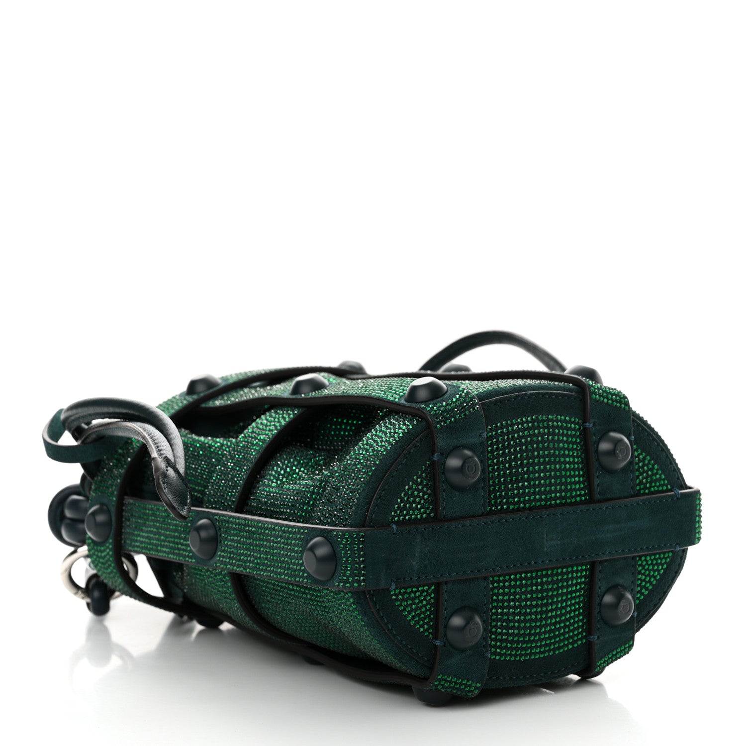 Salvatore Ferragamo Calfskin Crystal Cage Bag Divisa Green 4 of 10