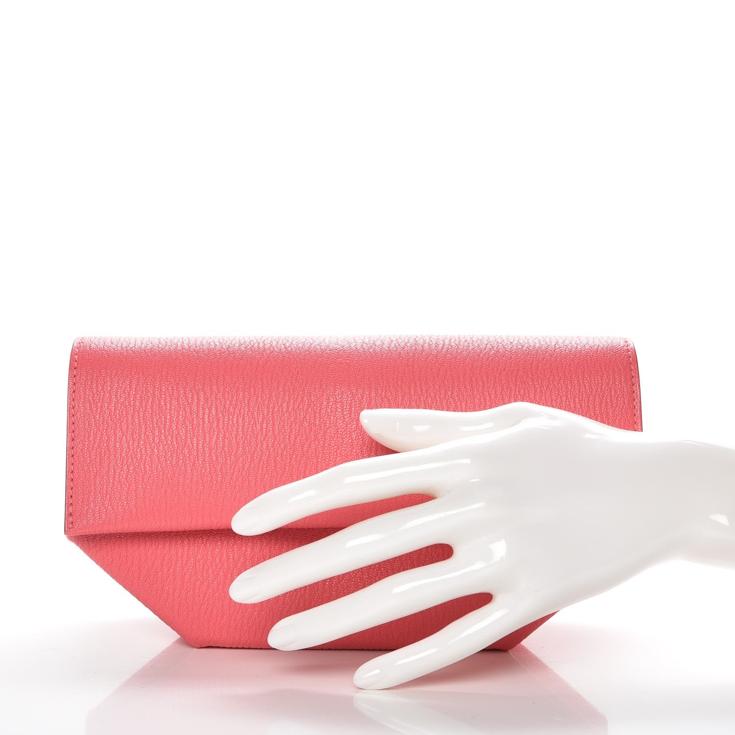 Hermes Chevre Mysore Medium Opli Clutch Rose Lipstick 2 of 8