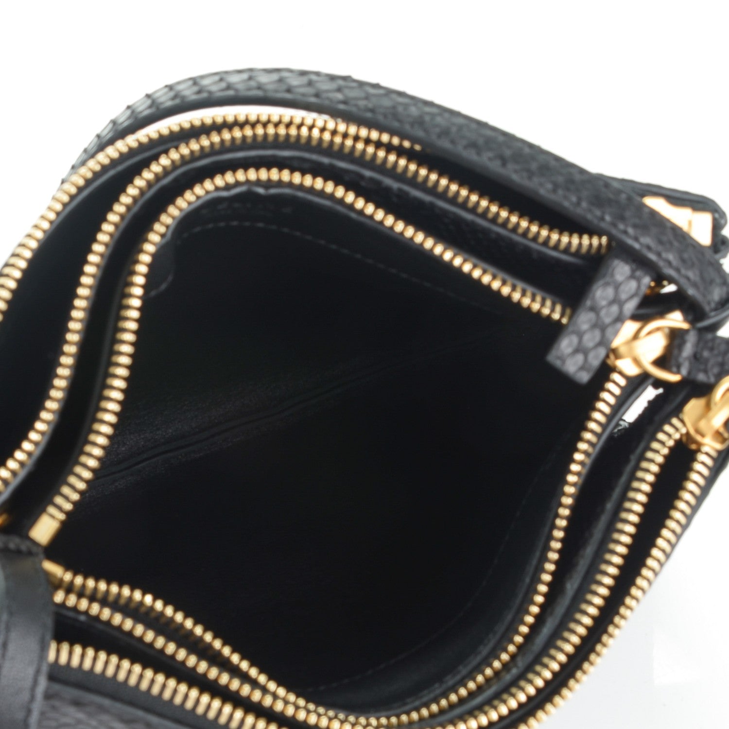 Celine Python Small Trio Crossbody Bag Black 6 of 9