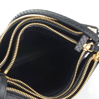 Celine Python Small Trio Crossbody Bag Black 6 of 9