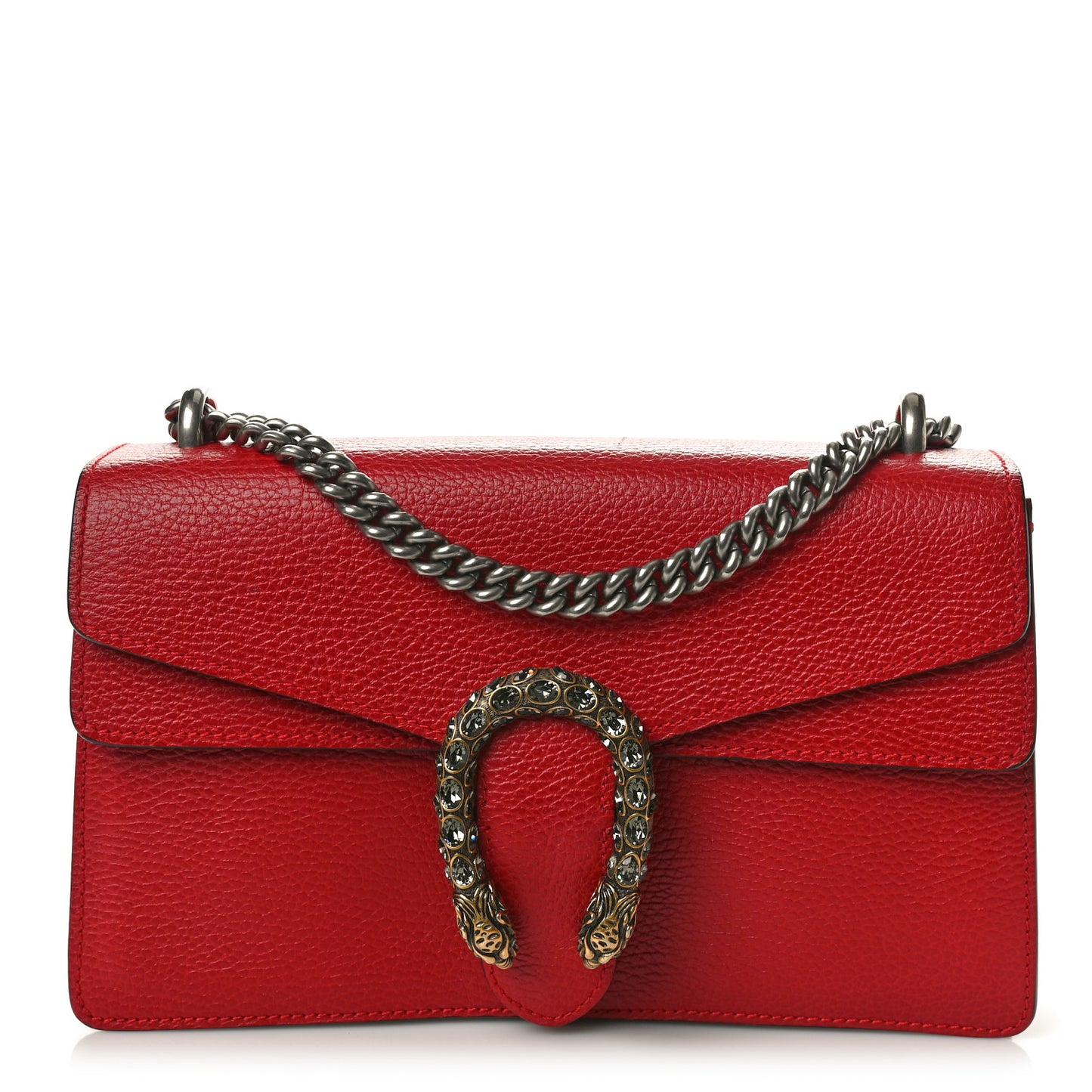 Dollar Calfskin Swarovski Crystal Small Dionysus Shoulder Bag Hibiscus Red