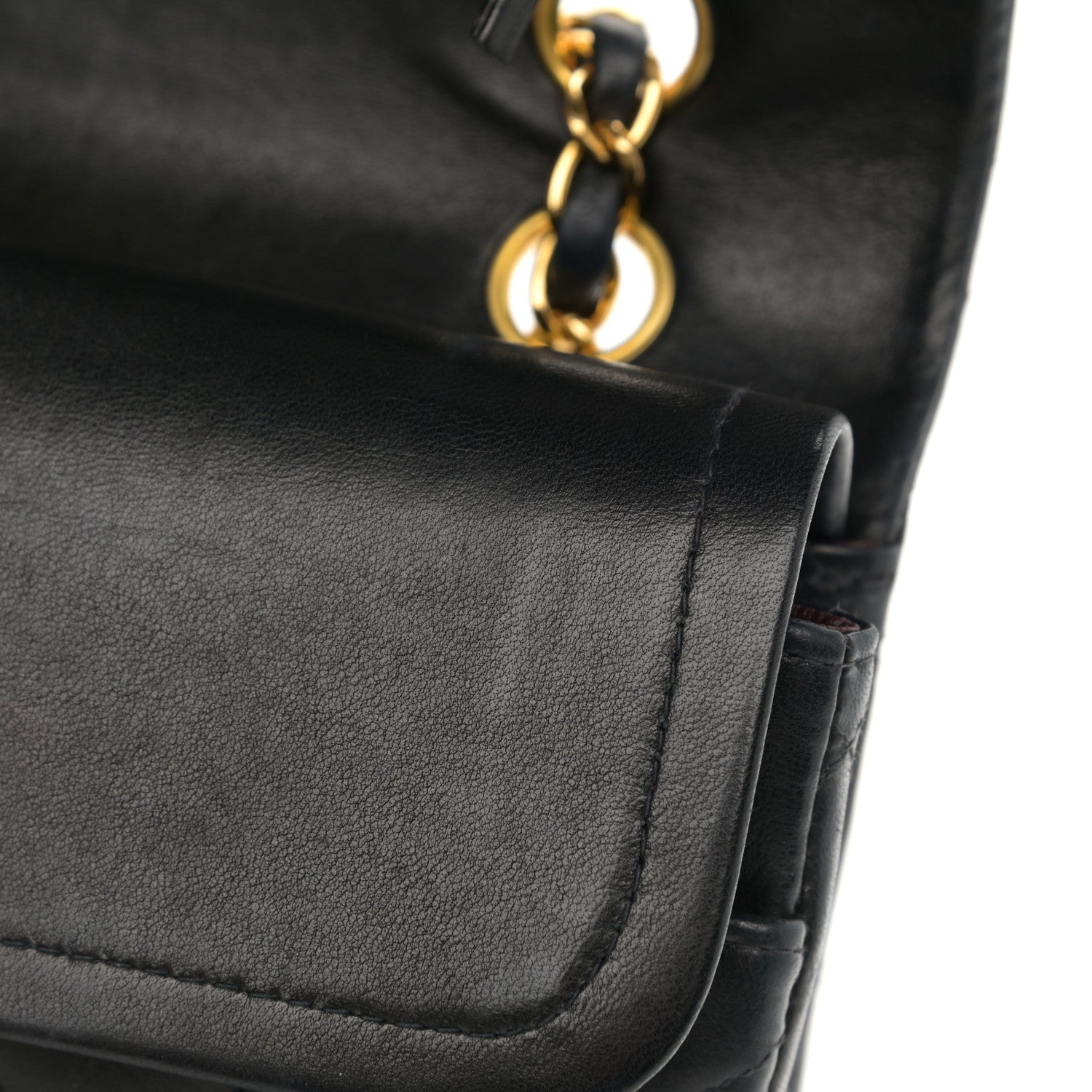 Chanel Lambskin Quilted Medium Double Flap Black 13 of 14