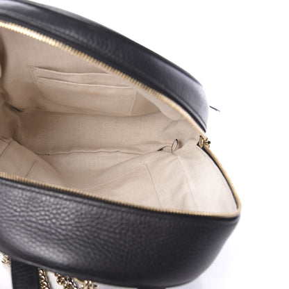 Gucci Pebbled Calfskin Soho Chain Backpack Black 4 of 9