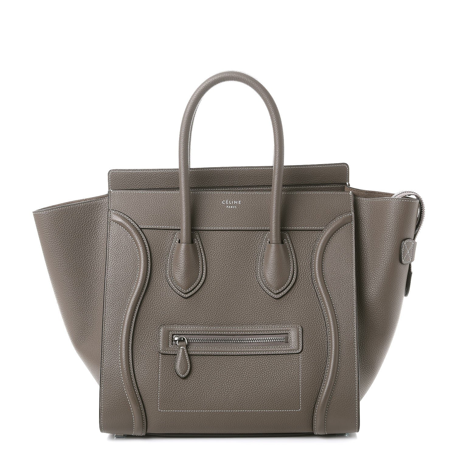 Celine Drummed Calfskin Mini Luggage Souris 1 of 9