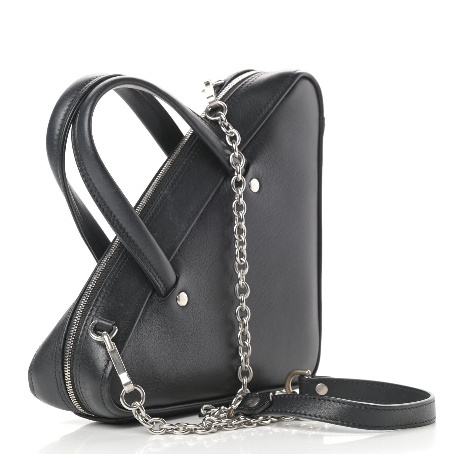 Calfskin XS Triangle Chain Duffle Black