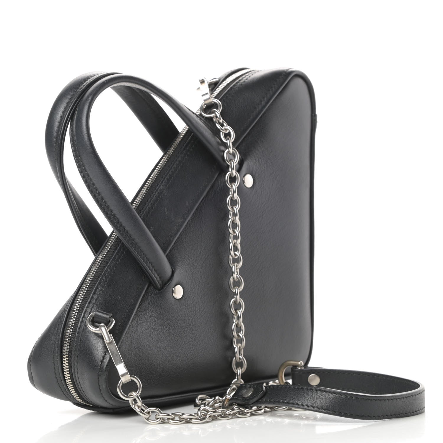 Balenciaga Calfskin XS Triangle Chain Duffle Black 3 of 14