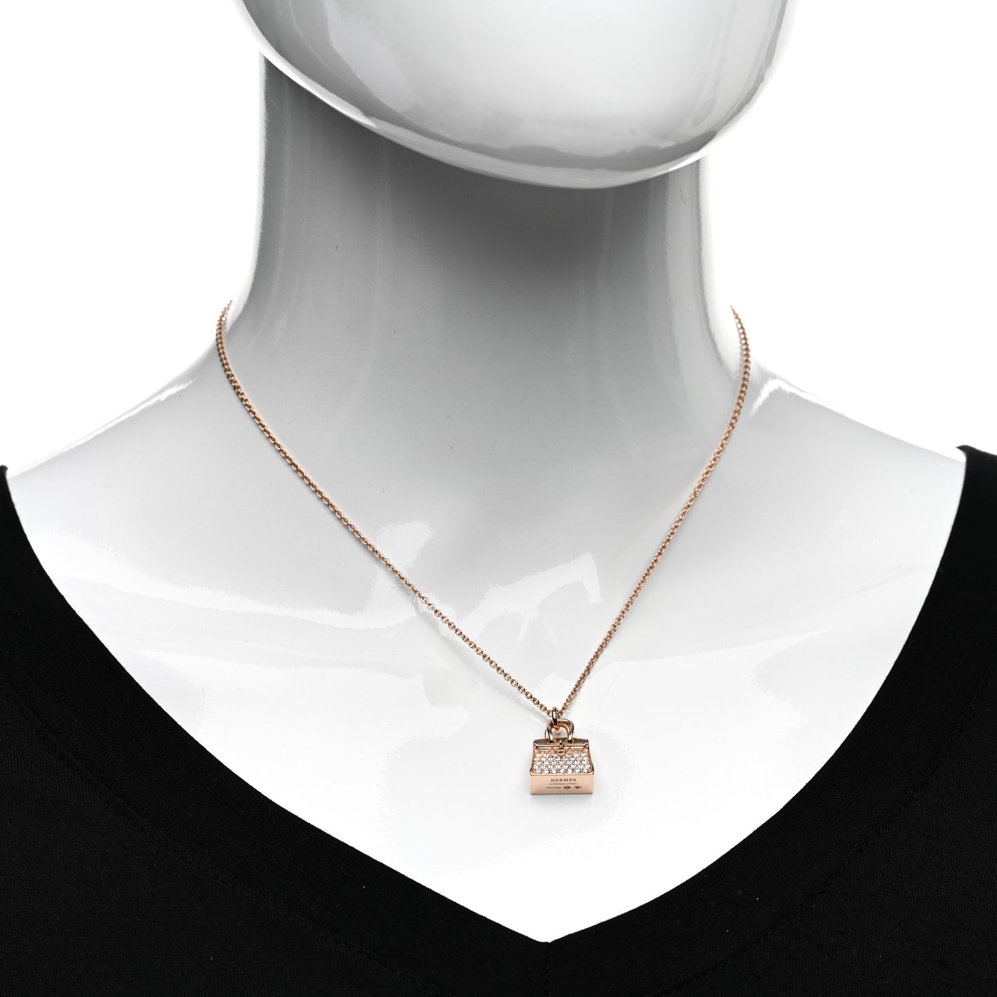 18K Rose Gold Diamond Birkin Amulettes Pendant Necklace