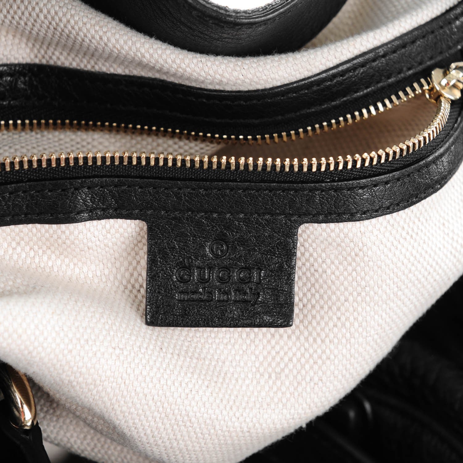 Gucci Pebbled Calfskin Medium Soho Shoulder Bag Black 6 of 7