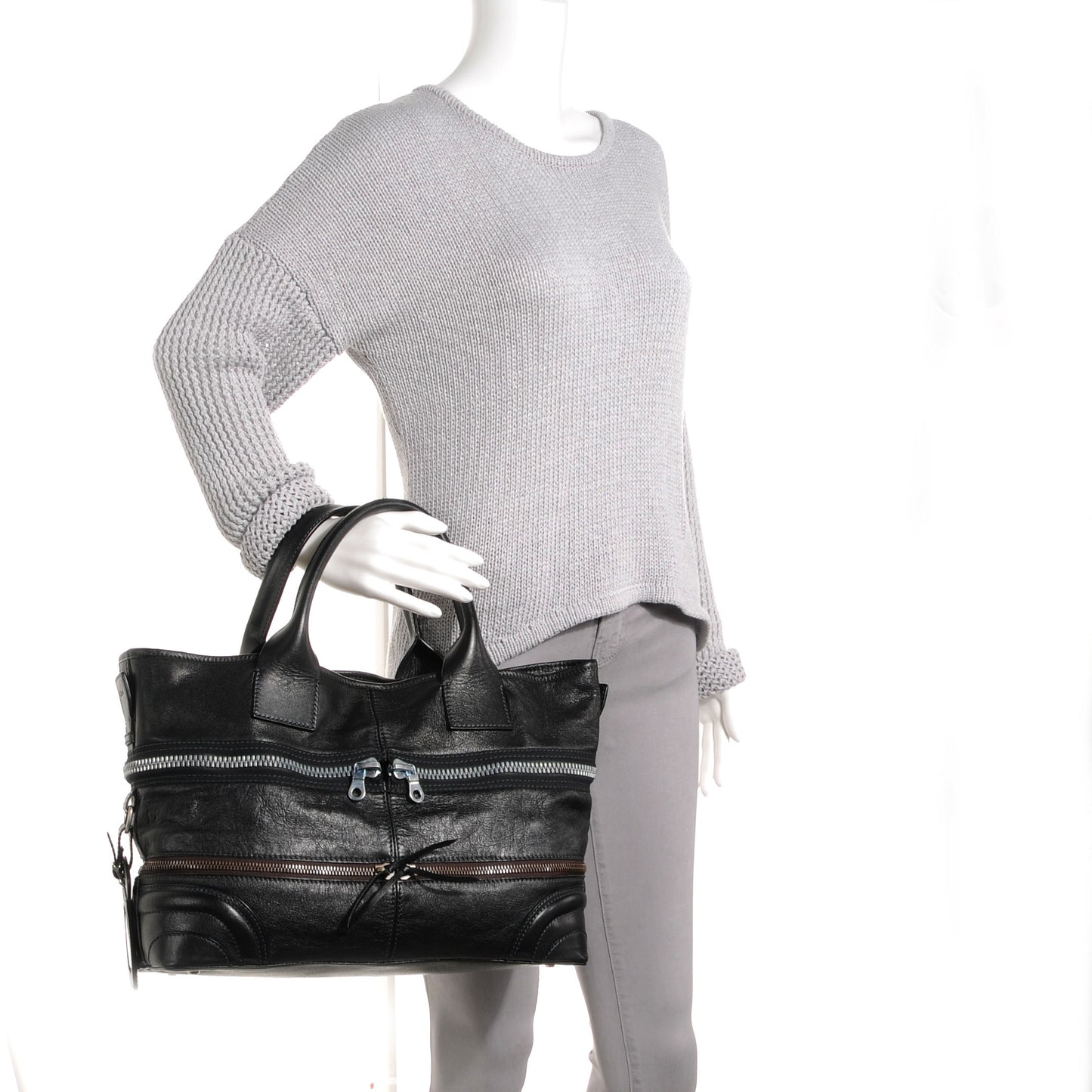 Leather Gladys Tote Black