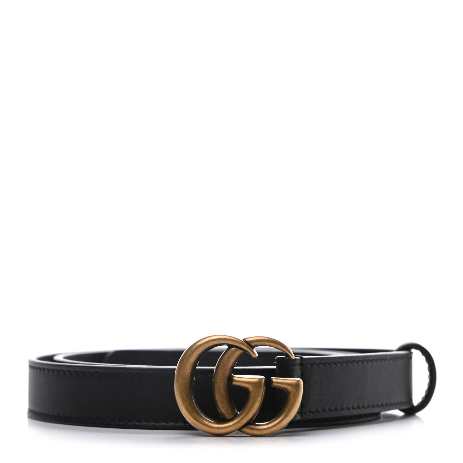 Gucci Calfskin Double G 20mm Belt 80 32 Black 1 of 5