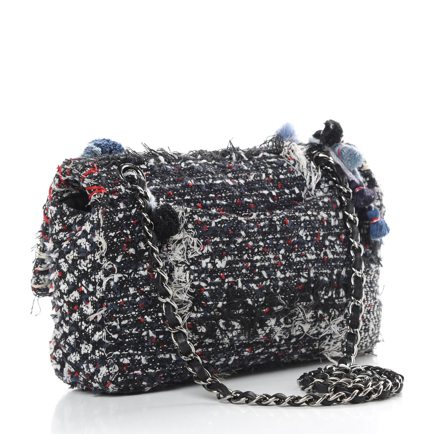 Chanel Tweed Pompom Flap Bag Multicolor 3 of 12