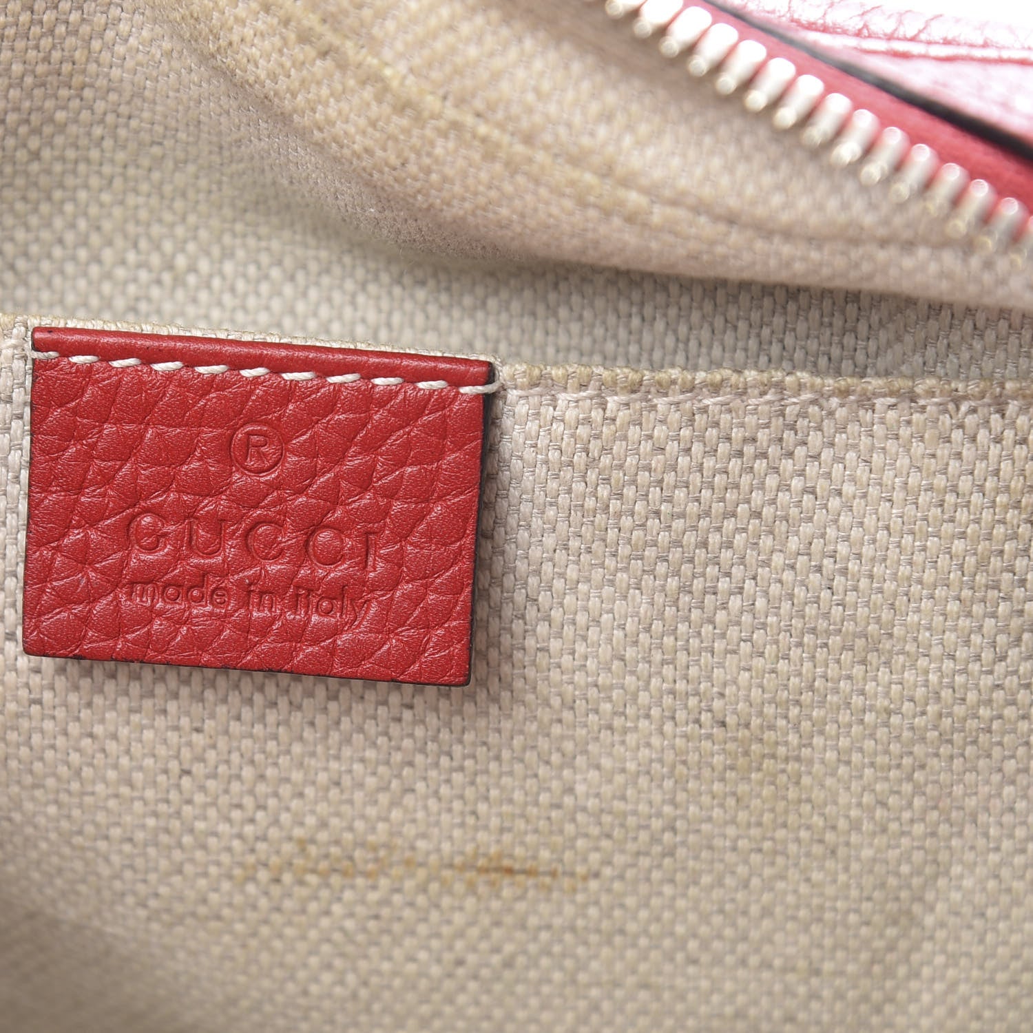 Gucci Pebbled Calfskin Small Soho Disco Bag Tabasco Red 6 of 15
