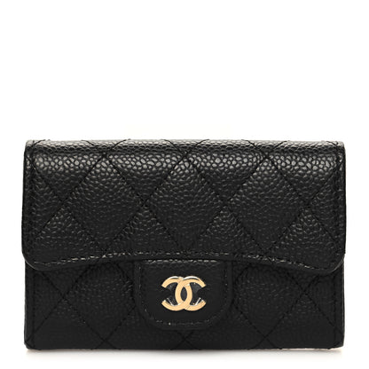 Chanel Caviar Quilted Flap Card Holder Wallet Black 1 of 10