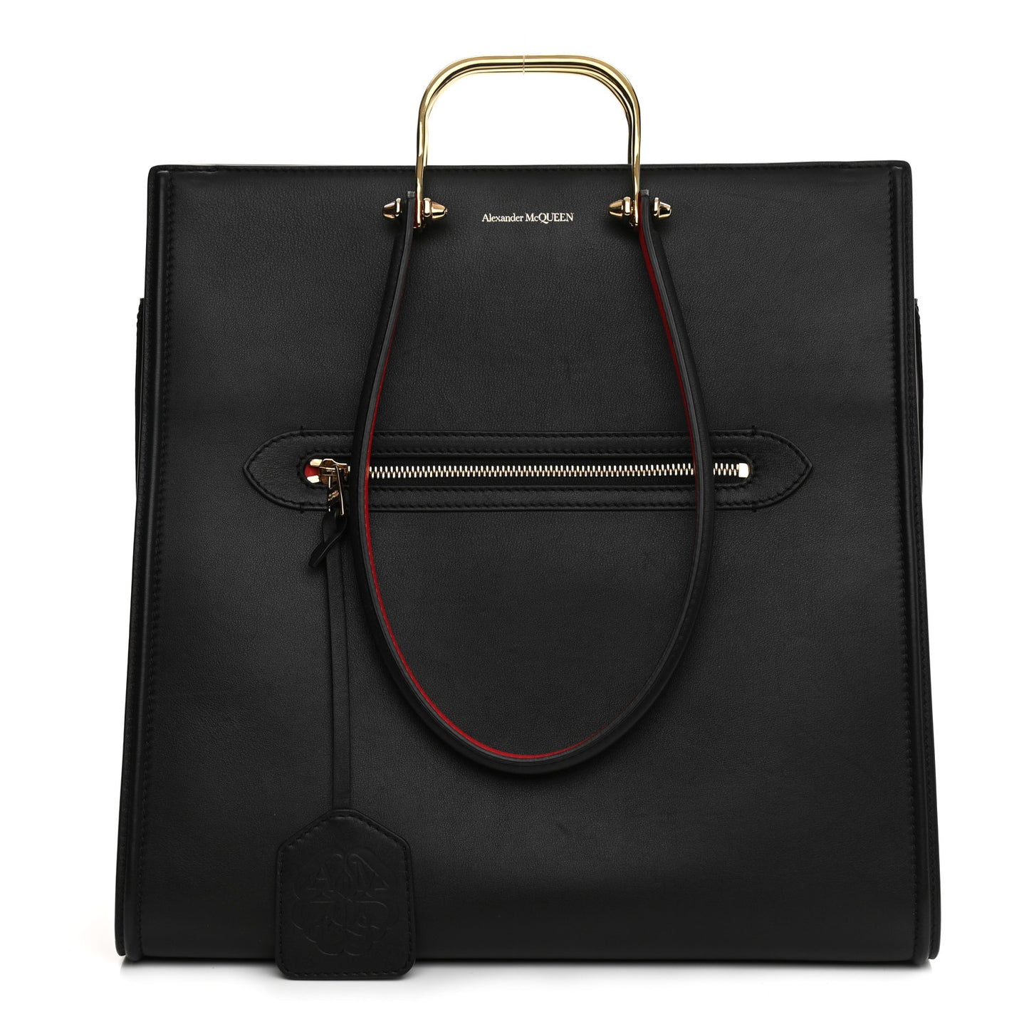 Calfskin The Tall Story Shoulder Bag Black Red