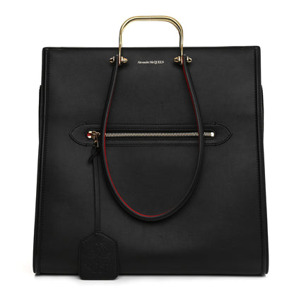 Alexander McQueen Calfskin The Tall Story Shoulder Bag Black Red 2 of 14