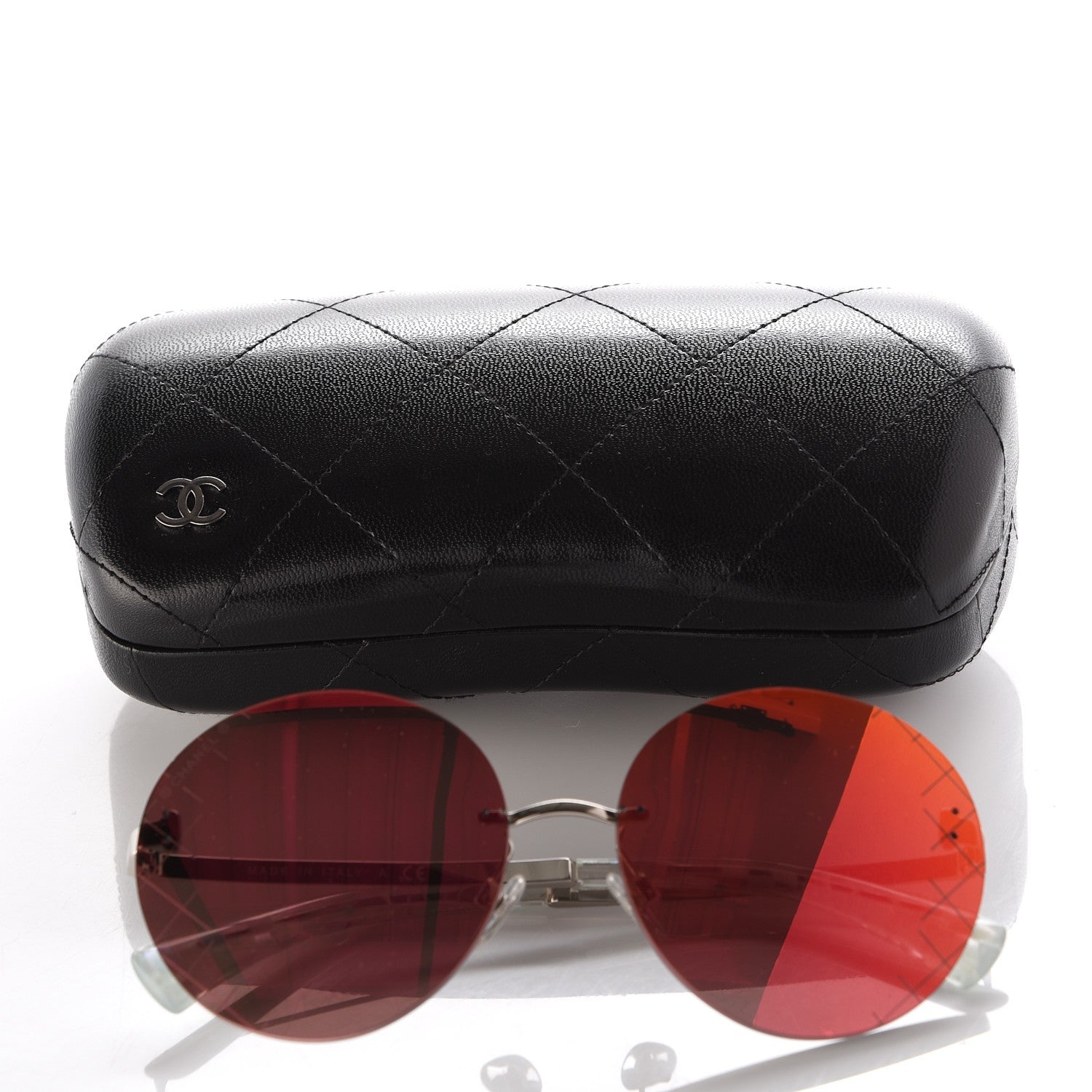 Chanel Mirrored Round Sunglasses 4216 Red 11 of 11