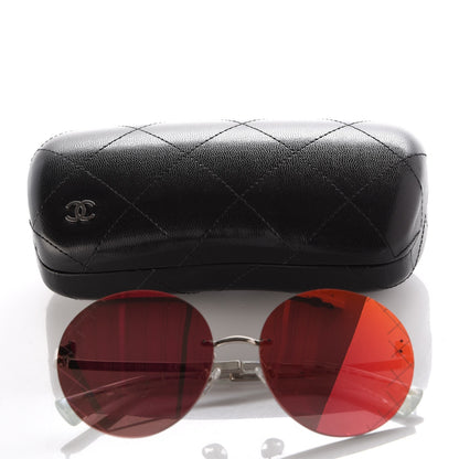 Chanel Mirrored Round Sunglasses 4216 Red 11 of 11