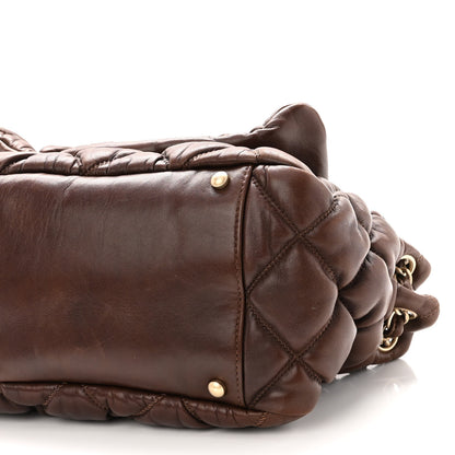 Chanel Lambskin Bubble Quilt Accordion Flap Dark Brown 9 of 9