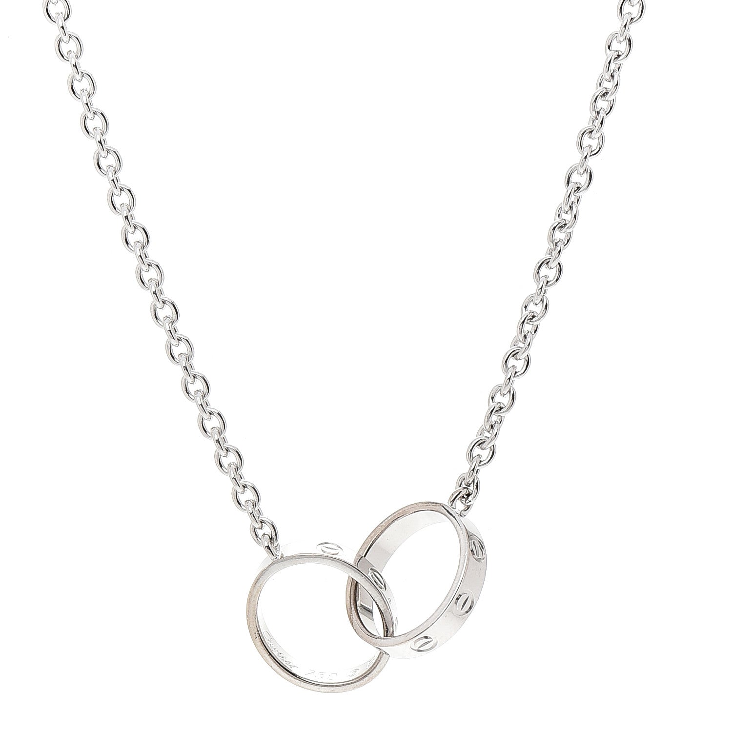 Cartier 18K White Gold Interlocking LOVE Necklace 4 of 7