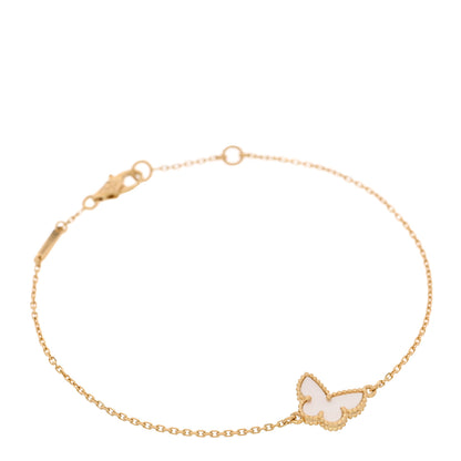 Van Cleef & Arpels 18K Yellow Gold Mother of Pearl Sweet Alhambra Butterfly Bracelet 1 of 4