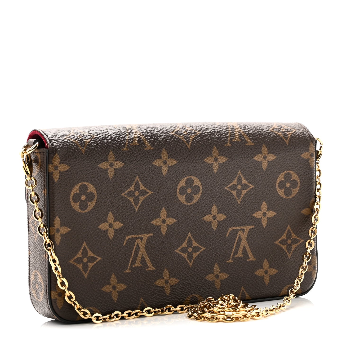 Monogram Pochette Felicie Chain Wallet Fuchsia