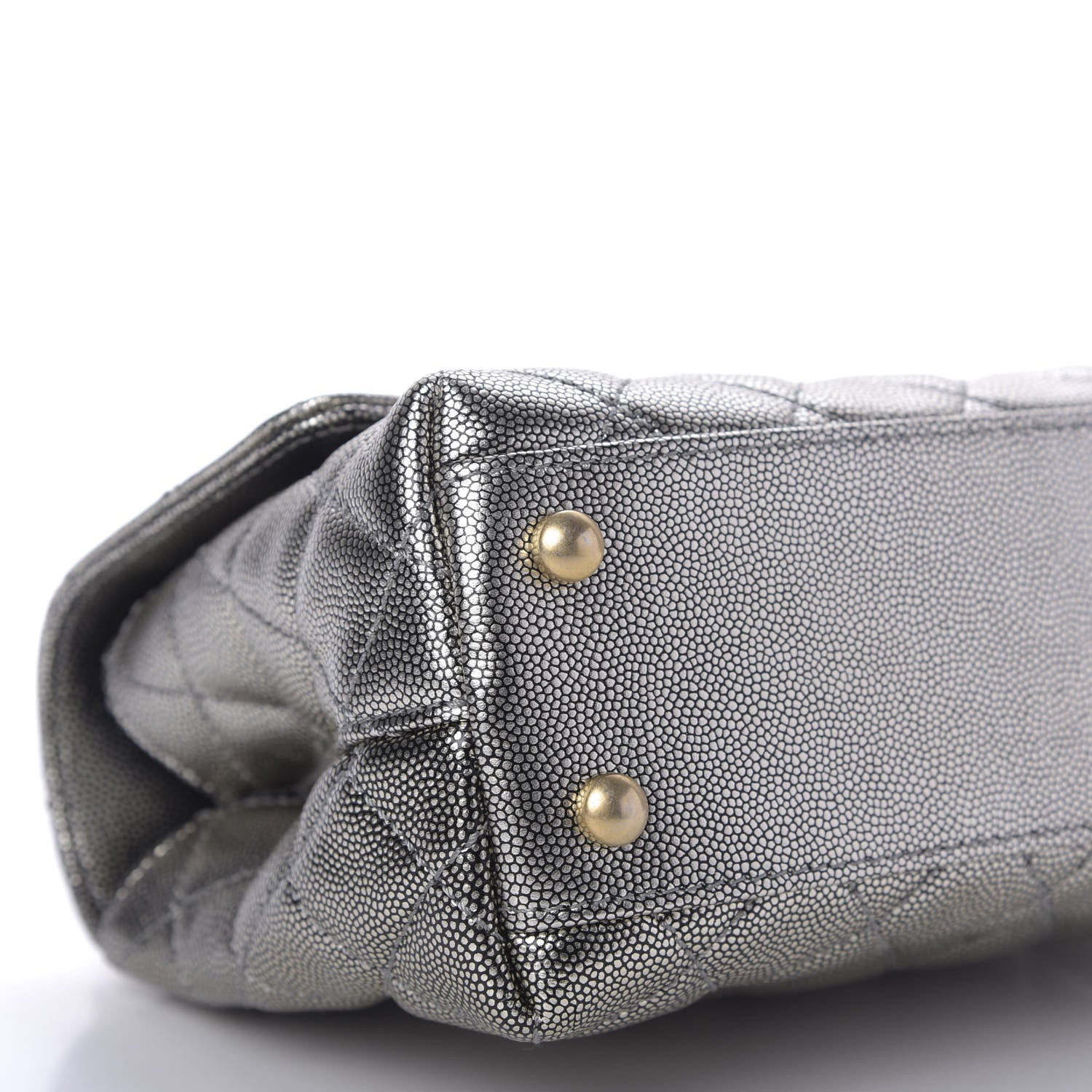 Chanel Metallic Caviar Quilted Mini Coco Handle Flap Silver 5 of 10