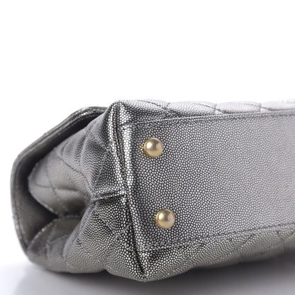 Chanel Metallic Caviar Quilted Mini Coco Handle Flap Silver 5 of 10