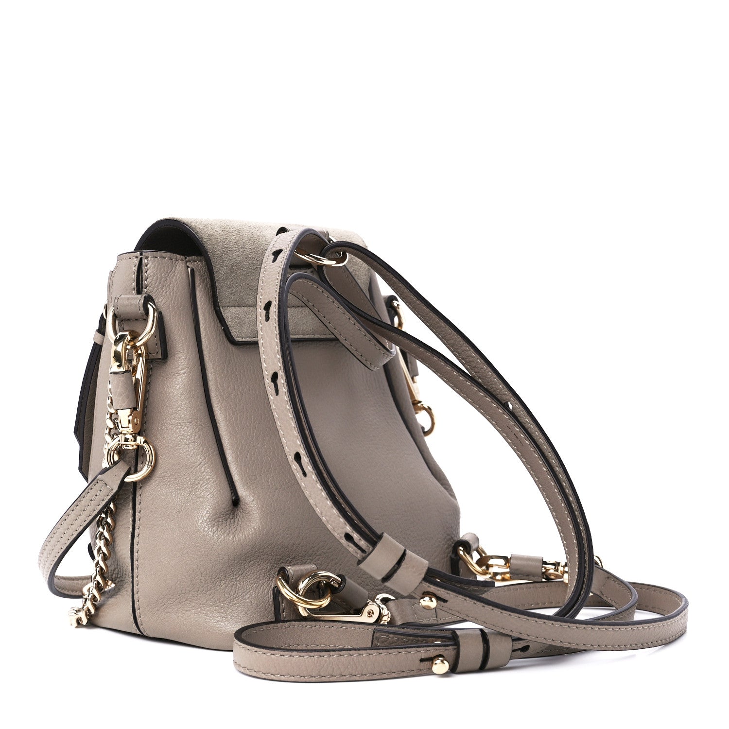 Chloe Suede Calfskin Mini Faye Backpack Motty Grey 3 of 16