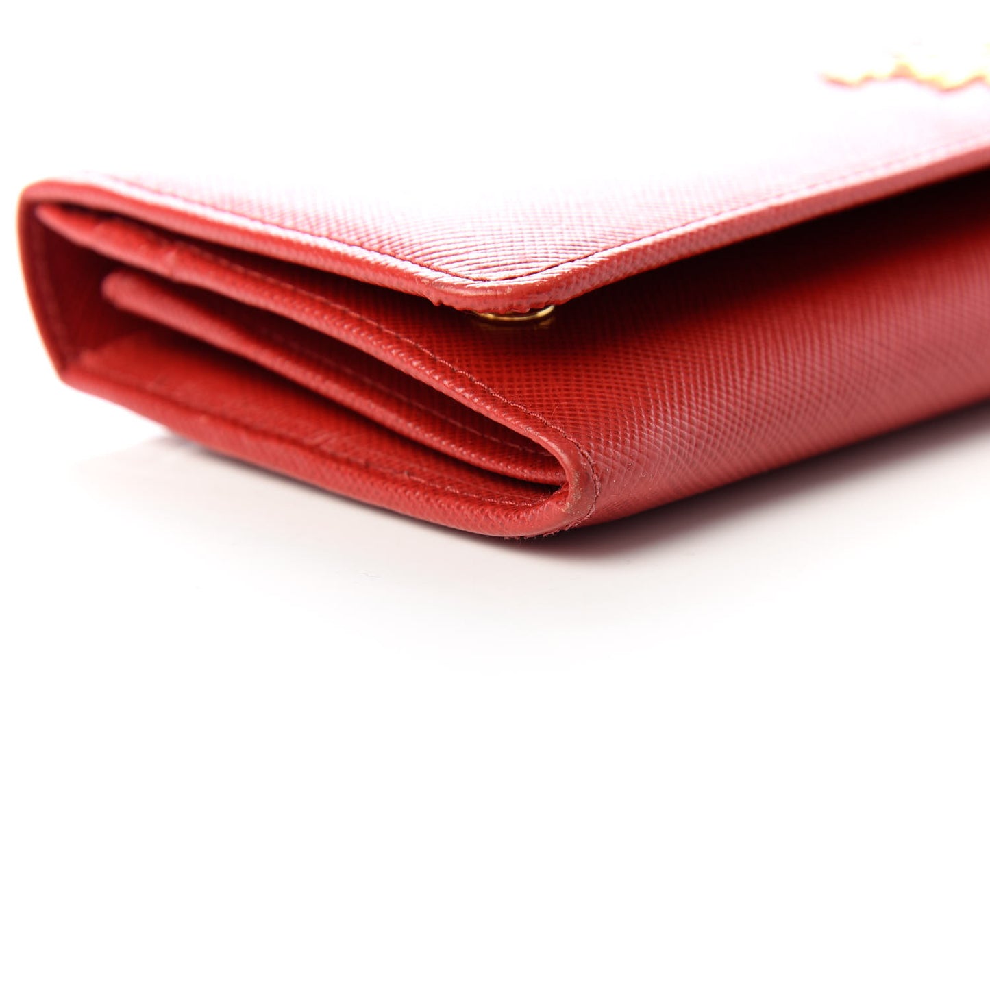 Saffiano Metal Continental Flap Wallet Rosso