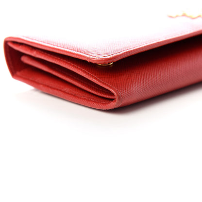 Prada Saffiano Metal Continental Flap Wallet Rosso 7 of 10