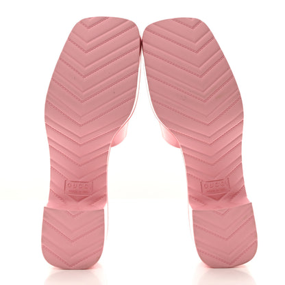 Gucci Rubber Gucci Logo Womens Platform 20/60mm Slide Sandals 39 Wild Rose 5 of 9