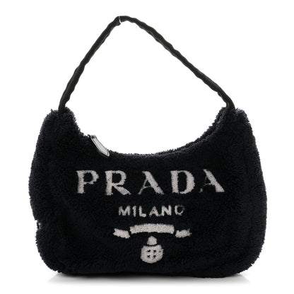 Prada Terry Cloth Mini Re-Edition 2000 Bag Black White Black White 1 of 9