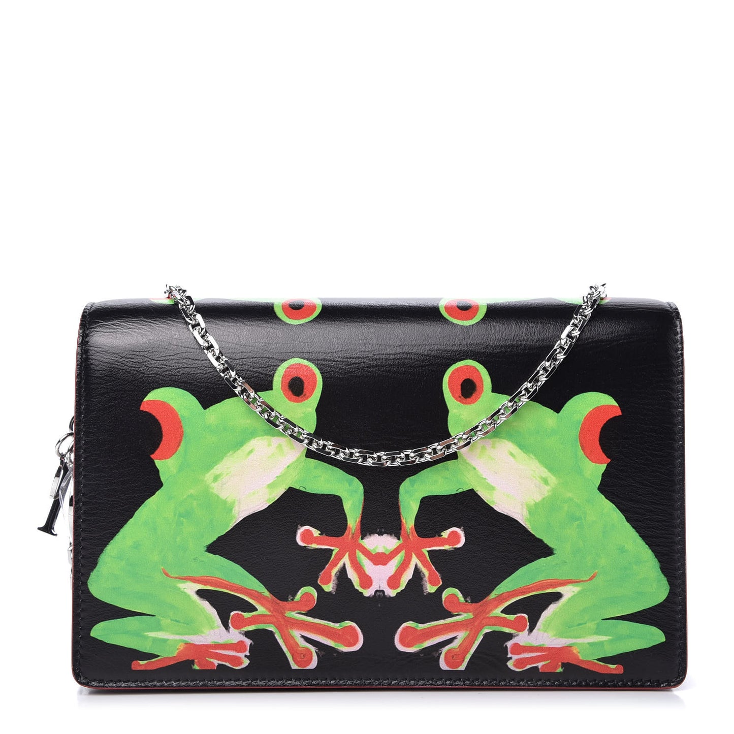 X CHRIS MARTIN Calfskin Wallet On Chain WOC Black Multicolor