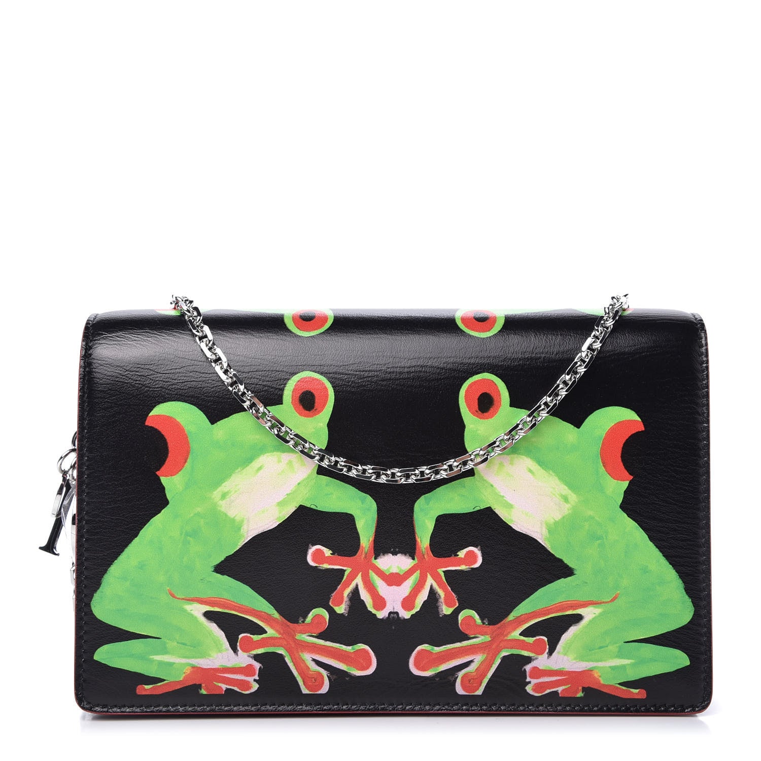 Christian Dior X CHRIS MARTIN Calfskin Wallet On Chain WOC Black Multicolor 1 of 10