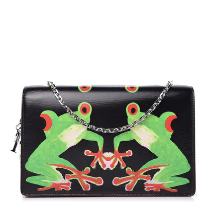 Christian Dior X CHRIS MARTIN Calfskin Wallet On Chain WOC Black Multicolor 1 of 10