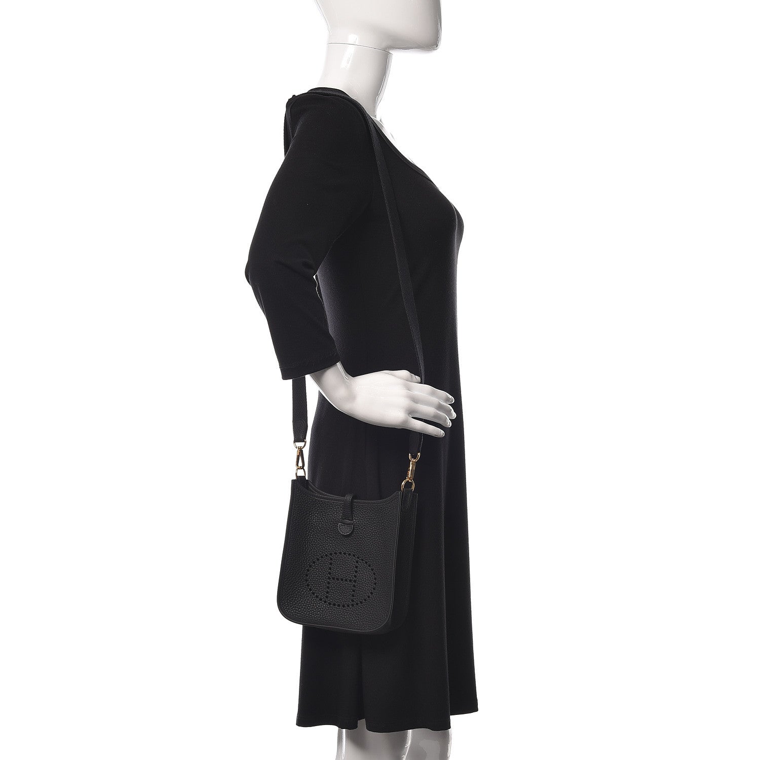 Hermes Taurillon Clemence Evelyne TPM Black 2 of 12