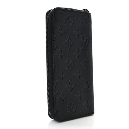 Louis Vuitton Calfskin Monogram Shadow Vertical Zippy Wallet Black 3 of 6